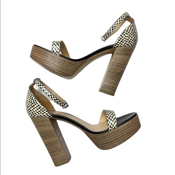 M. Gemi | Leather Ankle Strap Platform Sandal - Picture 1 of 9